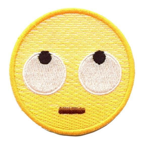 Eye Roll Emoji Iron On Embroidered Patch