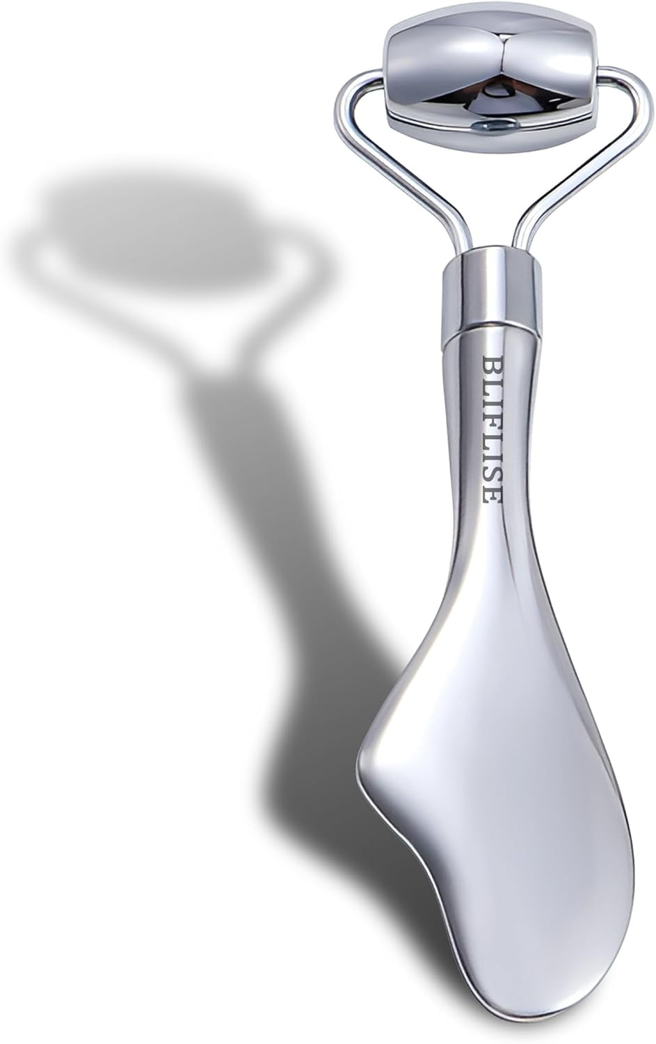Eye Roller Massager, Gua Sha Facial Tool 2-in-1 Skin Care Stick, Eliminate Eye Puffiness, Wrinkles, Firm and Lift Skin. Metal Roller Skin Care Tool