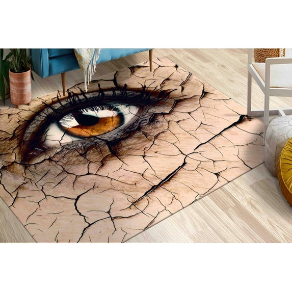 Eye Rug, Gift Rug, Rugs, Rugs, Modern Rug, Area Rugs, Kitchen Rug, Office Decor Rug, Floor Rugs, Brown Eye Rug, Runner Rug, 1.7'x2.3' - 50x70 cm