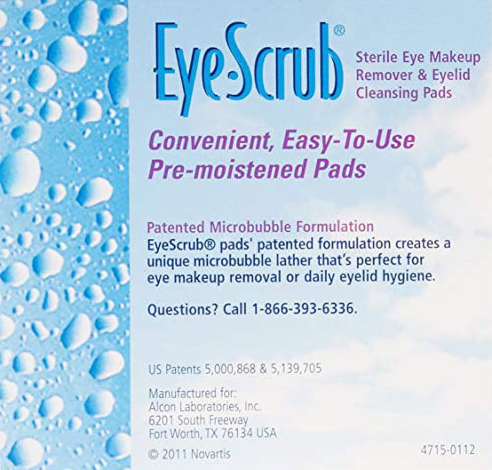 Eye Scrub Sterile Eye Makeup Remover & Eyelid Cleansing Pads 30 Count
