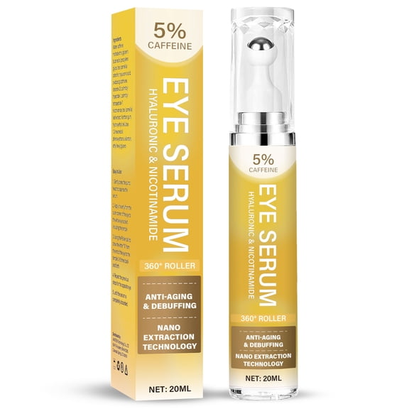 Eye Serum, 360° Massage Ball Under Eye Cream for Puffy Eyes and Dark Circles, Eye Cream Reduce Wrinkles and Fine Lines, 0.5 oz