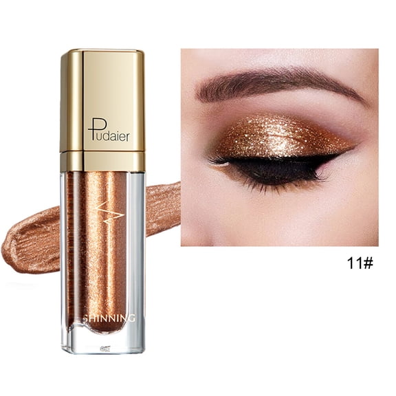 Eye Shadow 18 Colors Sparkling Liquid Eyeshadows Diamond Pearlescent Eyeshadows 5ml,Bronze-B