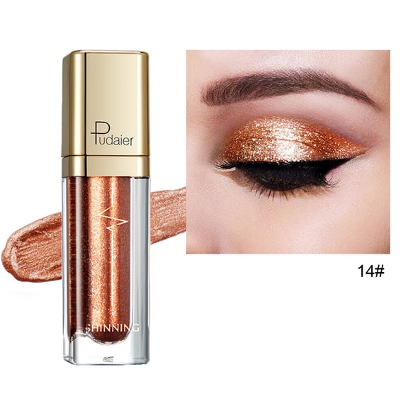 Eye Shadow 18 Colors Sparkling Liquid Eyeshadows Diamond Pearlescent Eyeshadows 5ml,Orange-B