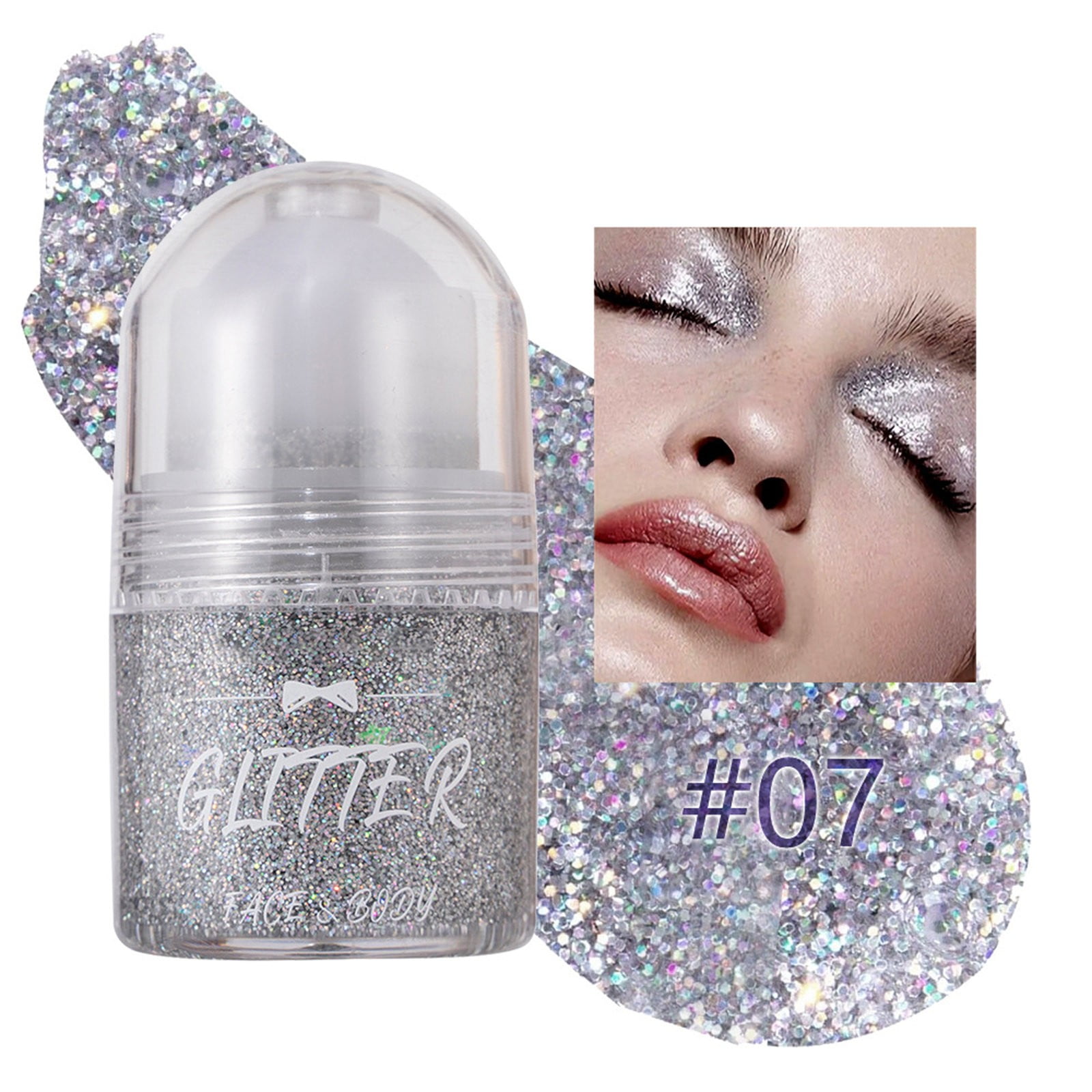 Eye Shadow 8 Colors Roll on Body Glitter Gel for Body Face Hair Lip
