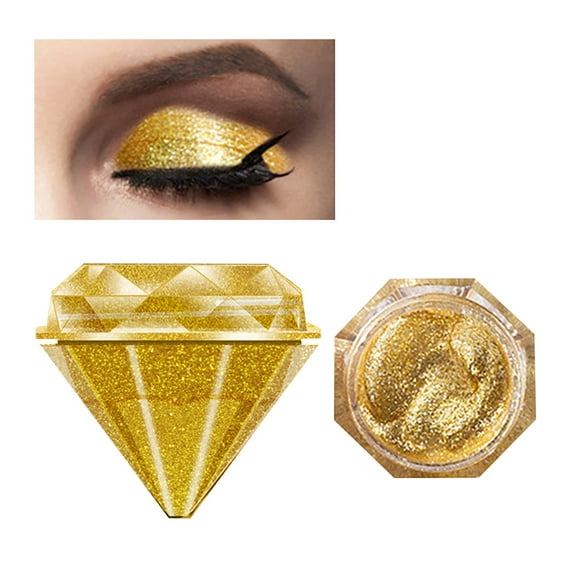 Eye Shadow Liquid Glitter Diamond Liquid Glitter Eyeshadow, Jelly Gel Eyeshadow Liquid Eye Shadow,Smokey Eye Looks, Waterproof, Long Lasting Gold