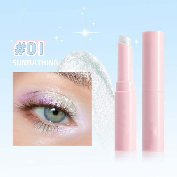 Eye Shadow Stick, Long Lasting Eyeshadow Pencil, Hydrating Jelly Texture Eye Shadow, Easy To Apply Waterproof Creamy Makeup Crayon with Brush for Smooth Blending and Vibrant Shine