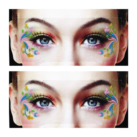 Eye Shadow Stickers Decals Festival Party Eye Makeup Stickers for Stage Performance Masquerade Party F