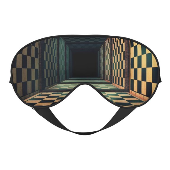 Eye Sleep Mask for Women Men - 3d Abstract Chess Board Adjustable Soft Buckle Travel Eye Masks for Sleep Mask Blackout, Sleeping Mask for Women Men, Funny Blindfolds for Party Games
