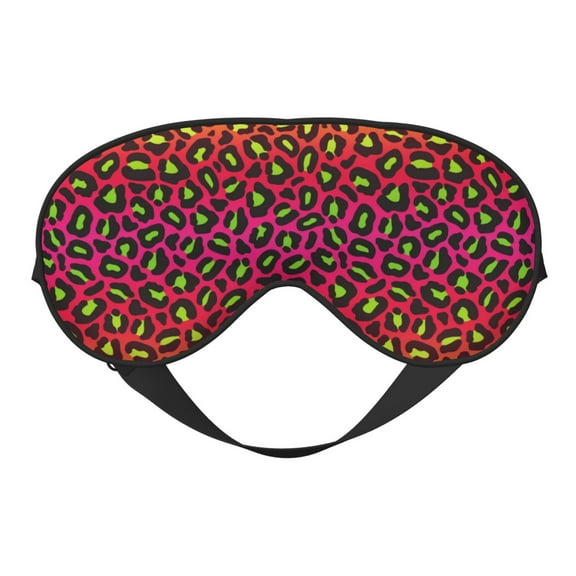 Eye Sleep Mask for Women Men - 80s 90s retro pink red leopard Adjustable Soft Buckle Travel Eye Masks for Sleep Mask Blackout, Sleeping Mask for Women Men, Funny Blindfolds for Party Games