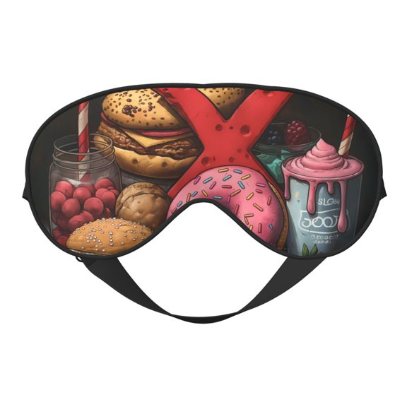 Eye Sleep Mask for Women Men - American Cute Food Art Adjustable Soft Buckle Travel Eye Masks for Sleep Mask Blackout, Sleeping Mask for Women Men, Funny Blindfolds for Party Games