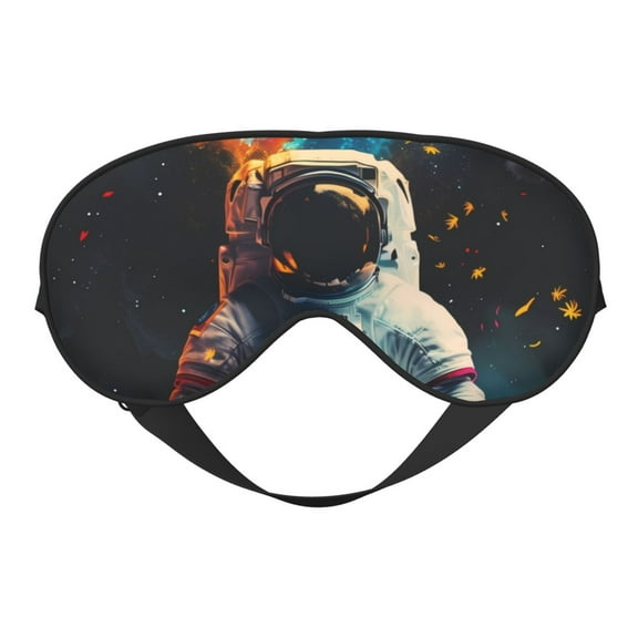 Eye Sleep Mask for Women Men - Astronaut Cosmic Rainbow Adjustable Soft Buckle Travel Eye Masks for Sleep Mask Blackout, Sleeping Mask for Women Men, Funny Blindfolds for Party Games