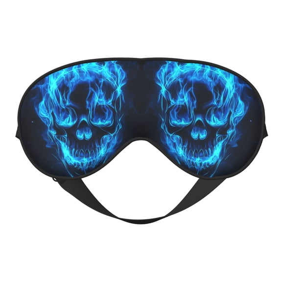 Eye Sleep Mask for Women Men - Blue flame cool skull Adjustable Soft Buckle Travel Eye Masks for Sleep Mask Blackout, Sleeping Mask for Women Men, Funny Blindfolds for Party Games
