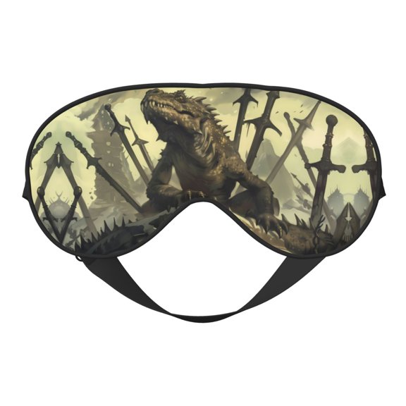 Eye Sleep Mask for Women Men - Epic Dragon Skull Scene Adjustable Soft Buckle Travel Eye Masks for Sleep Mask Blackout, Sleeping Mask for Women Men, Funny Blindfolds for Party Games