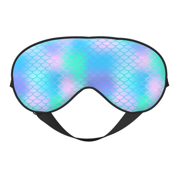 Eye Sleep Mask for Women Men - Glittery Mint Fish scale Adjustable Soft Buckle Travel Eye Masks for Sleep Mask Blackout, Sleeping Mask for Women Men, Funny Blindfolds for Party Games