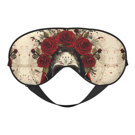 Eye Sleep Mask for Women Men - Gothic Skull With Roses Adjustable Soft Buckle Travel Eye Masks for Sleep Mask Blackout, Sleeping Mask for Women Men, Funny Blindfolds for Party Games