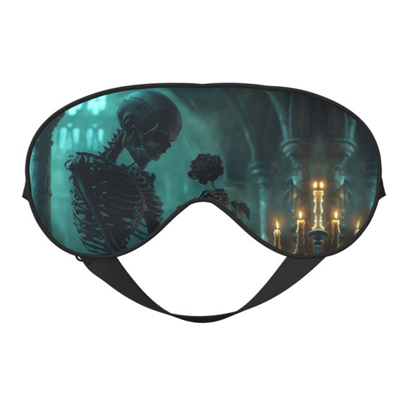 Eye Sleep Mask for Women Men - Halloween Gothic Skull Rose Adjustable Soft Buckle Travel Eye Masks for Sleep Mask Blackout, Sleeping Mask for Women Men, Funny Blindfolds for Party Games