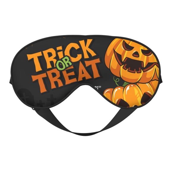 Eye Sleep Mask for Women Men - Halloween Pumpkin Trick or Treat k Adjustable Soft Buckle Travel Eye Masks for Sleep Mask Blackout, Sleeping Mask for Women Men, Funny Blindfolds for Party Games