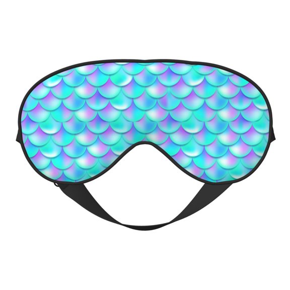 Eye Sleep Mask for Women Men - Pearl purple blue fish scales Adjustable Soft Buckle Travel Eye Masks for Sleep Mask Blackout, Sleeping Mask for Women Men, Funny Blindfolds for Party Games