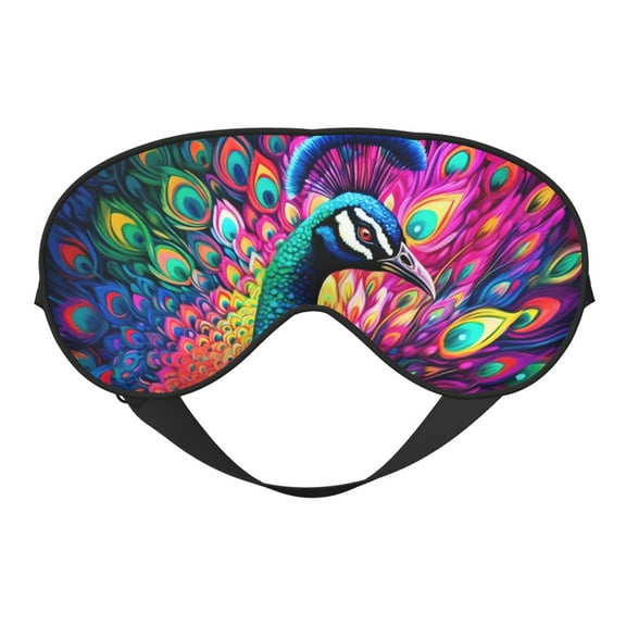 Eye Sleep Mask for Women Men - Rainbow Colorful Peacock Adjustable Soft Buckle Travel Eye Masks for Sleep Mask Blackout, Sleeping Mask for Women Men, Funny Blindfolds for Party Games