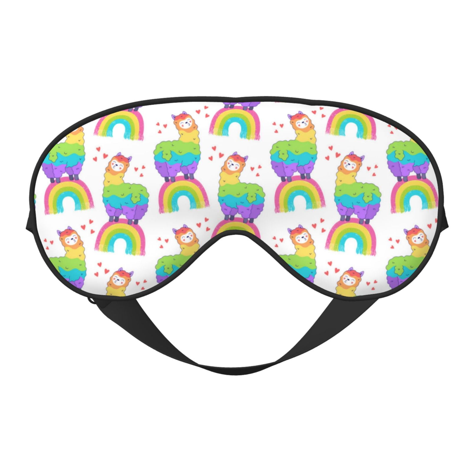 Eye Sleep Mask for Women Men - Rainbow Llama Adjustable Buckle Travel Eye Masks for Sleep Mask Blackout, Soft Sleeping Mask for Women Men, Funny Blindfolds for Party Games