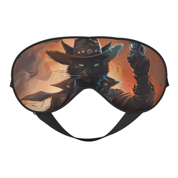 Eye Sleep Mask for Women Men - Steampunk Cowboy Cat Adjustable Soft Buckle Travel Eye Masks for Sleep Mask Blackout, Sleeping Mask for Women Men, Funny Blindfolds for Party Games