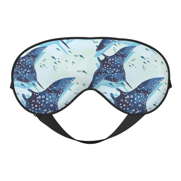 Eye Sleep Mask for Women Men - Stingray fish cool blue Adjustable Soft Buckle Travel Eye Masks for Sleep Mask Blackout, Sleeping Mask for Women Men, Funny Blindfolds for Party Games