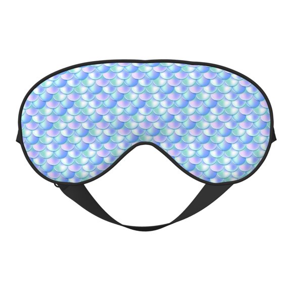 Eye Sleep Mask for Women Men - blue green pink fish scale Adjustable Soft Buckle Travel Eye Masks for Sleep Mask Blackout, Sleeping Mask for Women Men, Funny Blindfolds for Party Games