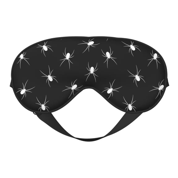Eye Sleep Mask for Women Men - cool white spiders black Adjustable Soft Buckle Travel Eye Masks for Sleep Mask Blackout, Sleeping Mask for Women Men, Funny Blindfolds for Party Games