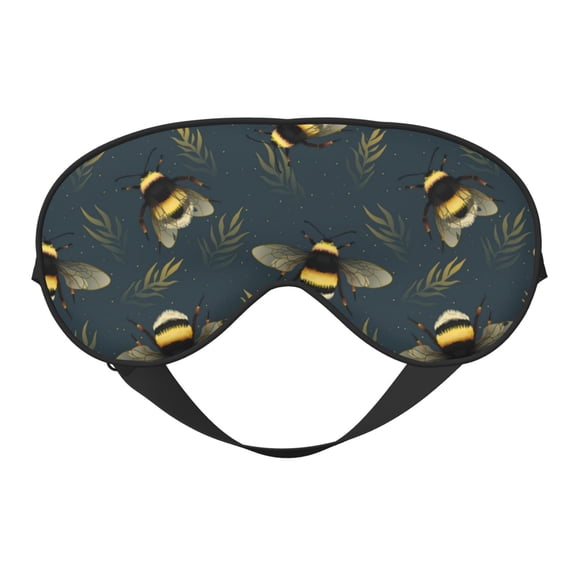 Eye Sleep Mask for Women Men - cute bee leaves dark Adjustable Soft Buckle Travel Eye Masks for Sleep Mask Blackout, Sleeping Mask for Women Men, Funny Blindfolds for Party Games