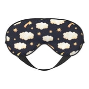 Eye Sleep Mask for Women Men - cute clouds moon stars Starry sky Adjustable Soft Buckle Travel Eye Masks for Sleep Mask Blackout, Sleeping Mask for Women Men, Funny Blindfolds for Party Games