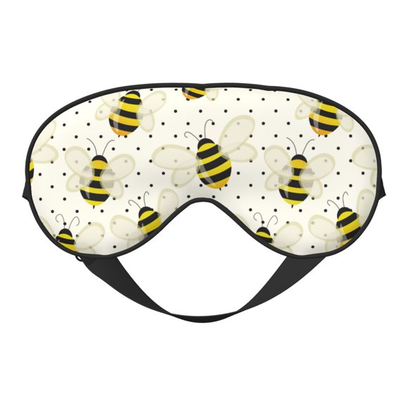 Eye Sleep Mask for Women Men - cute yellow bees polka dots Adjustable Soft Buckle Travel Eye Masks for Sleep Mask Blackout, Sleeping Mask for Women Men, Funny Blindfolds for Party Games