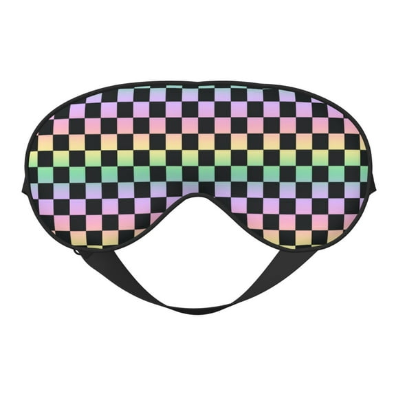 Eye Sleep Mask for Women Men - rainbow gradient colorful checkered Adjustable Soft Buckle Travel Eye Masks for Sleep Mask Blackout, Sleeping Mask for Women Men, Funny Blindfolds for Party Games