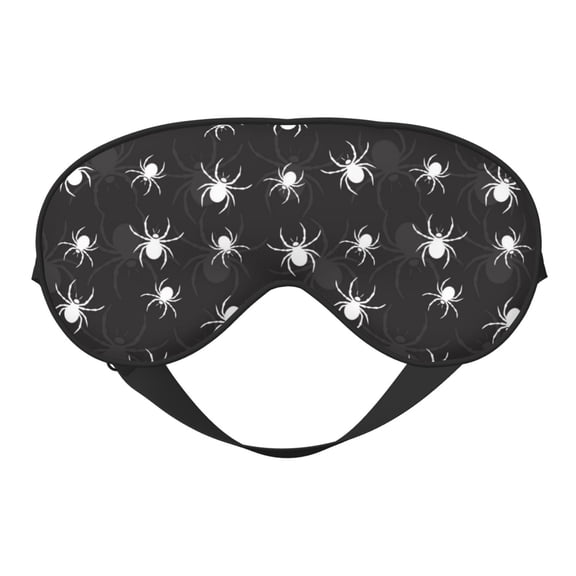 Eye Sleep Mask for Women Men - white Spiders cool black Adjustable Soft Buckle Travel Eye Masks for Sleep Mask Blackout, Sleeping Mask for Women Men, Funny Blindfolds for Party Games