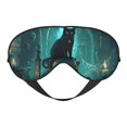 Eye Sleep Maskfor Women Men Halloween Vintage Skull Black Cat Soft