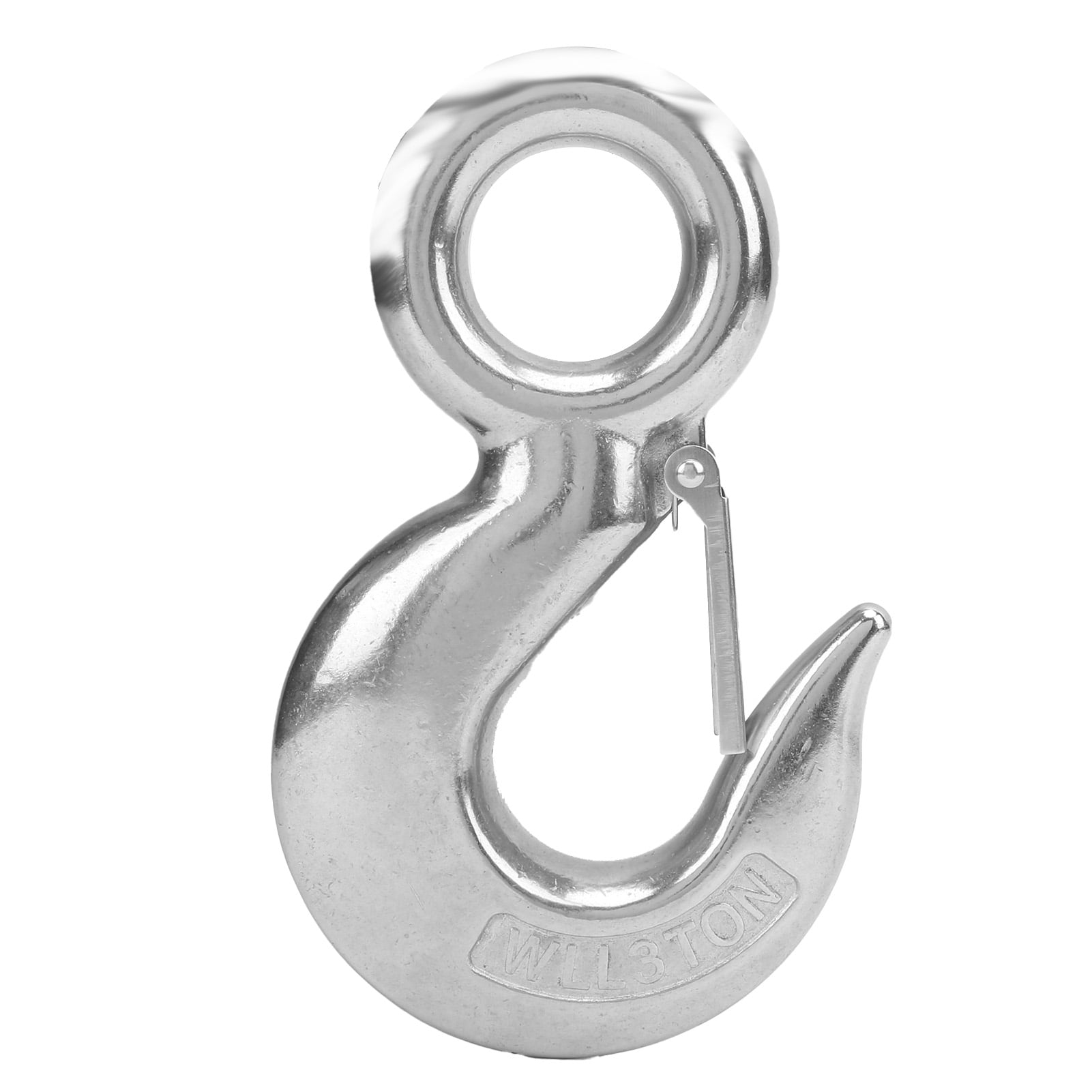Eye Slip Hook with Safety Latch Stainless Steel Marine Lifting Eye Hoist Sling Hook3T