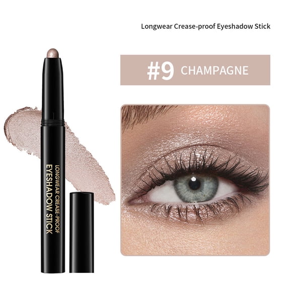 Eye Stick, Brightening Eye Makeup, Long-Lasting Pearlescent Highlight Pen with Built-In Blending Sponge, Creamy Texture, Smudge-Proof, Suitable for Sensitive Skin