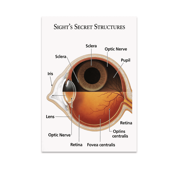 Eye Structure Infographic - Science Enthusiast - 13x19 Poster Print
