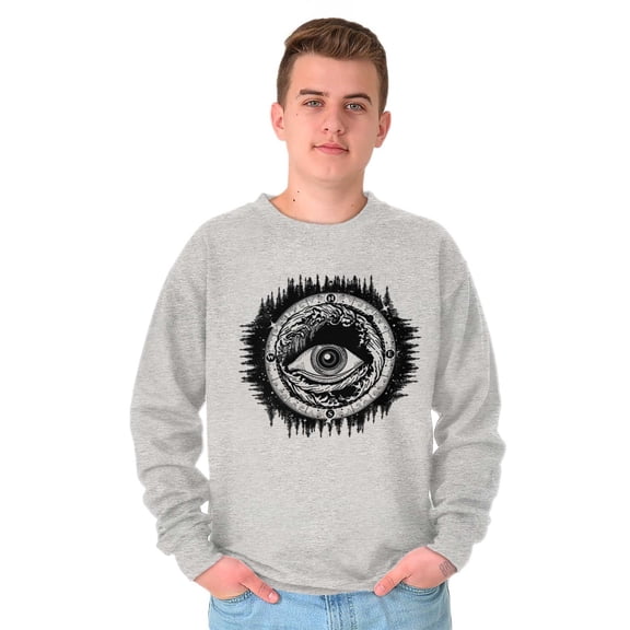 Eye Symbolic Spiritual Compass Unisex Plus Fleece Graphic Sweatshirt Brisco Brands 2X