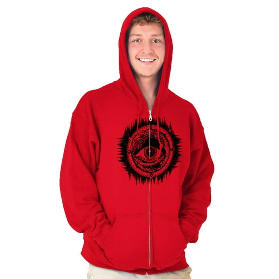 Eye Symbolic Spiritual Compass Unisex Fleece Graphic Zip Up Hoodie Brisco Brands 2X