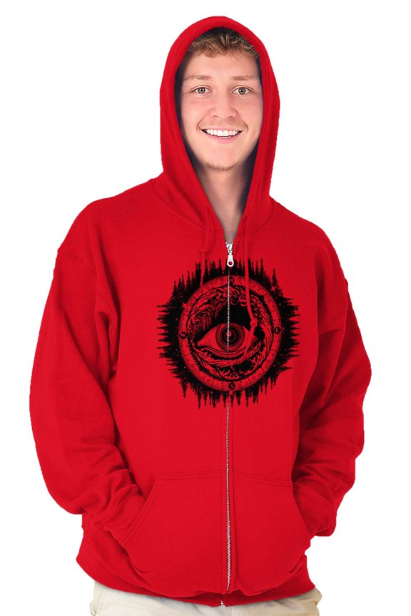 Eye Symbolic Spiritual Compass Zip Up Hoodie Men's Women's Brisco Brands L