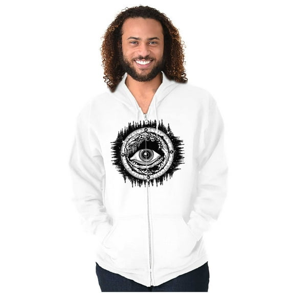 Eye Symbolic Spiritual Compass Zip Up Hoodie Men's Women's Brisco Brands S