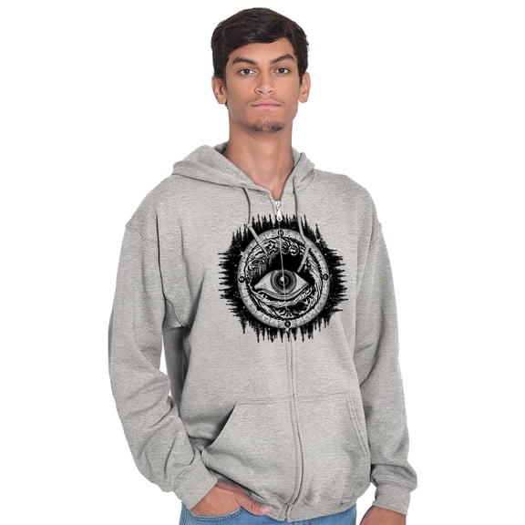 Eye Symbolic Spiritual Compass Zip Up Hoodie Men's Women's Brisco Brands X
