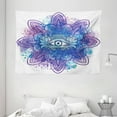 thumbnail image 1 of Eye Tapestry, Third Eye with Hand Drawn Mandala Vivid Colors Aura Inner Peace Awareness Chakra, Wall Hanging for Bedroom Living Room Dorm Decor, 80W X 60L Inches, Aqua Blue Purple, by Ambesonne, 1 of 2
