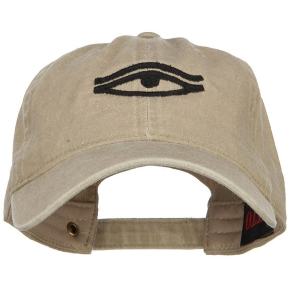 Eye That Sees All Embroidered Washed Dyed Cotton Cap - Khaki OSFM