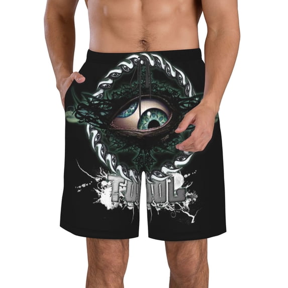 Eye Tool Band Music Men's Beach Shorts Swim Trunks Casual Quick Dry Board Shorts Swimwear with Mesh Lined and Pockets