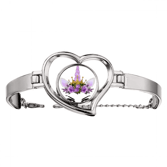 Eye Unicorn Crown Art Deco Fashion Bracelet Heart Jewelry Wire Bangle