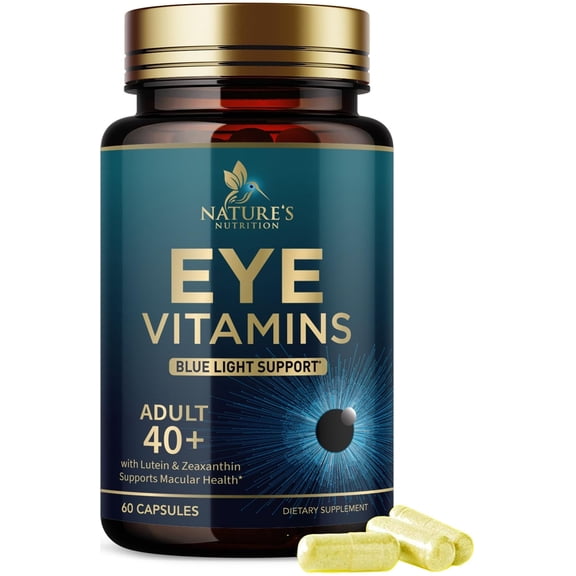 Eye Vitamins Supplements - 3x Strength Eye Health Vitamin with Lutein and Zeaxanthin - Vision Macular Health & Dry Eyes Support With Zinc, Vitamins C E & Minerals, Bottled in USA - 60 Capsules