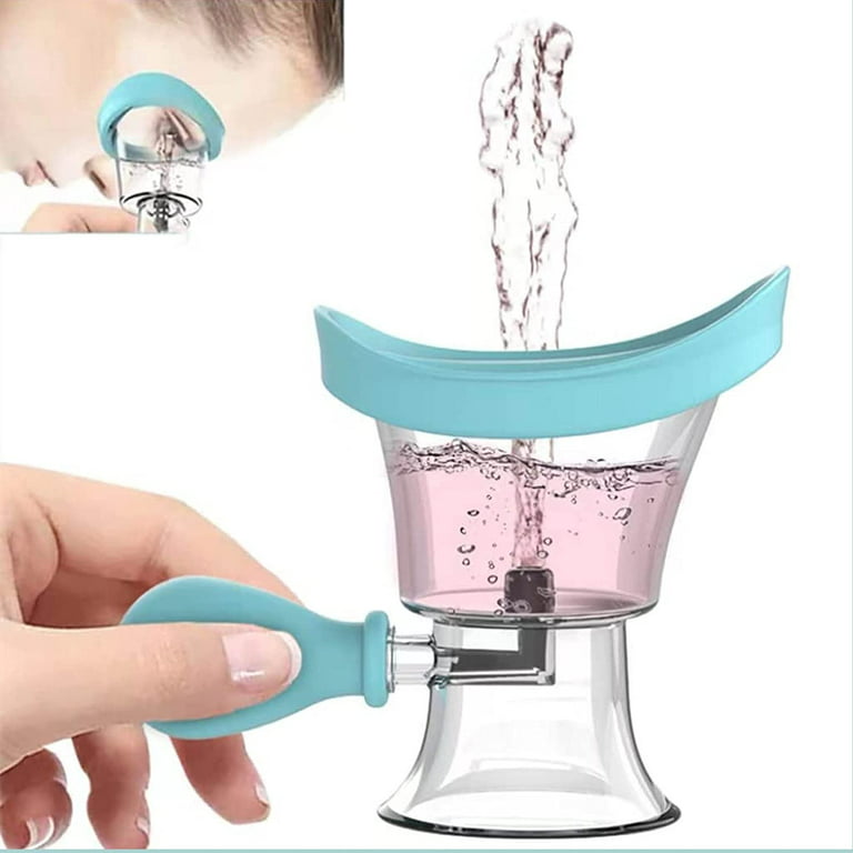 Eye Wash Cup,Eye Wash Cleaner Kit Silicon Manual Air Pressure Eye Cleaning  Cup Tool Effective Eye Rinse Clean Dust Makeup Irritants,Transparent with