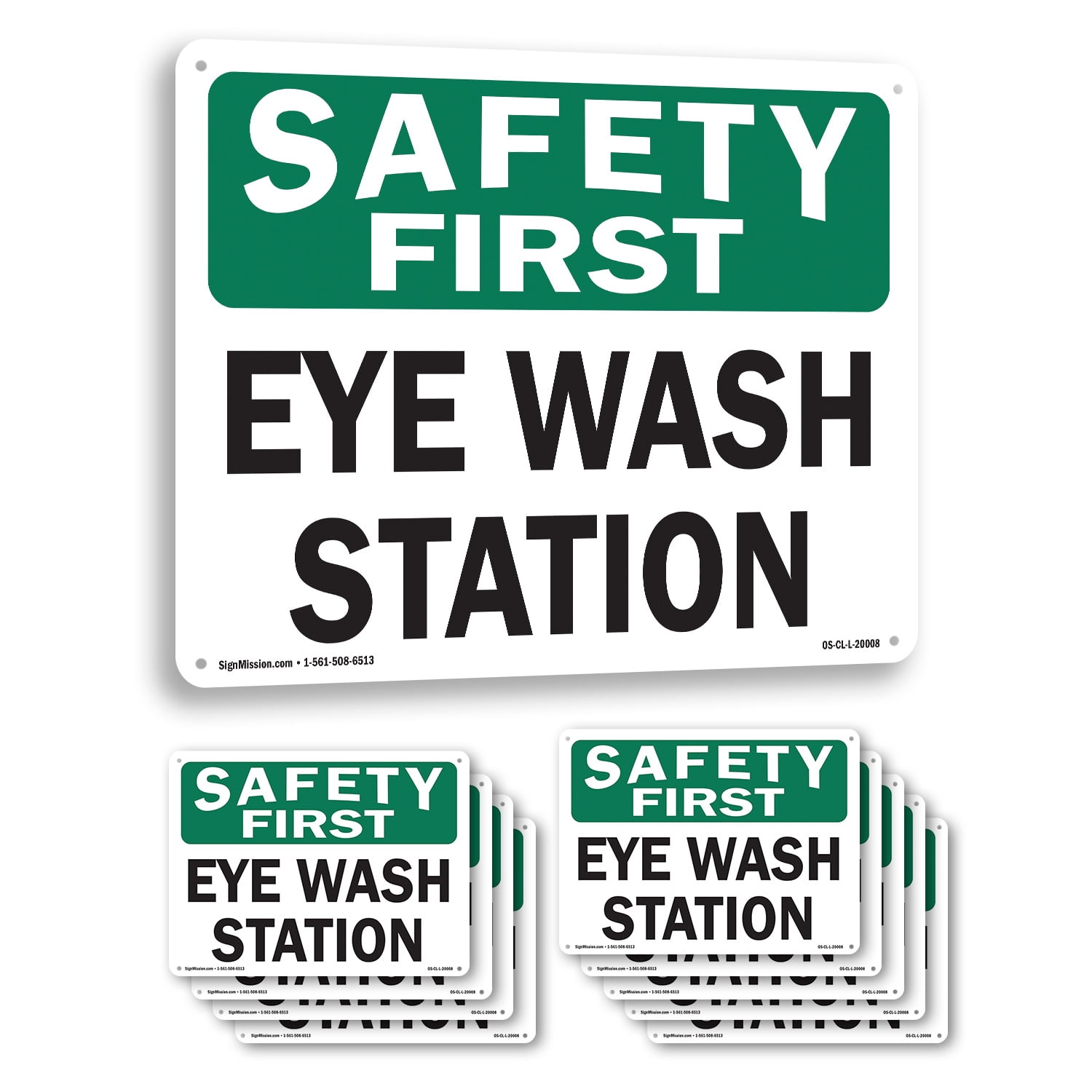 Eye Wash Station OSHA Safety First Rigid Plastic Sign 18 Inch x 12 Inch ...