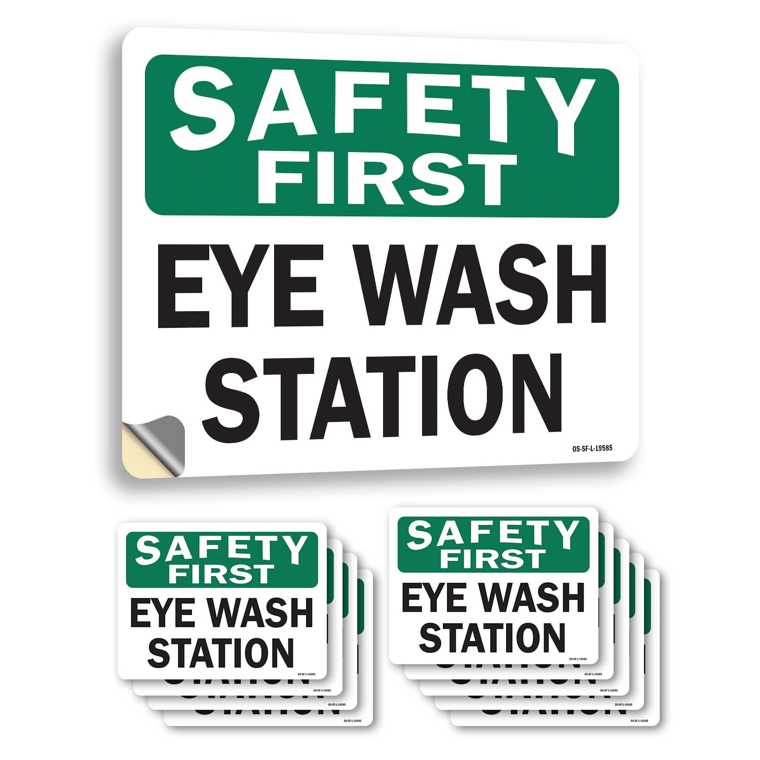 Eye Wash Station OSHA Safety First Vinyl Decal Label 18 Inch x 12 Inch ...